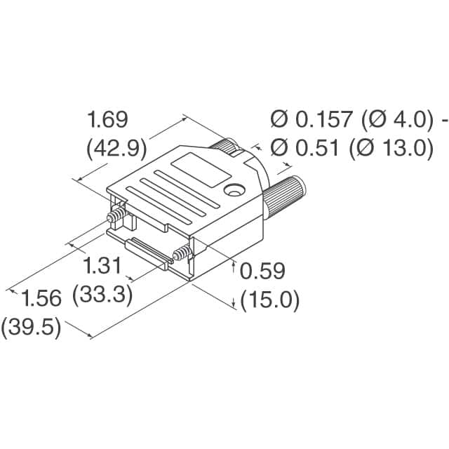 165X02619XE Conec  Capots de connecteurs D-Sub en forme de D
